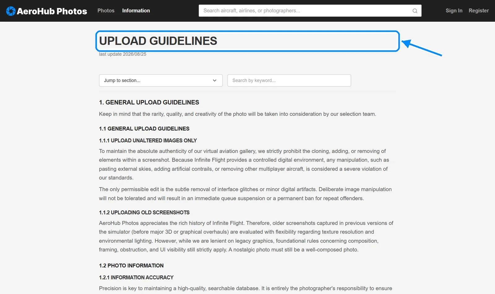 3. Read the Upload Guidelines