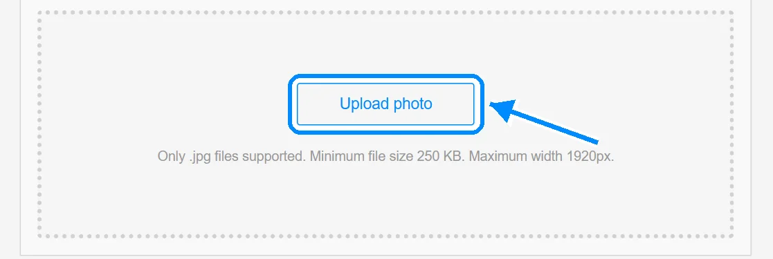 5. Click Upload photo and pick your screenshot